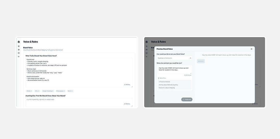 Brand voice showcase