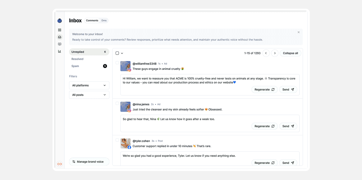 Final inbox showcase