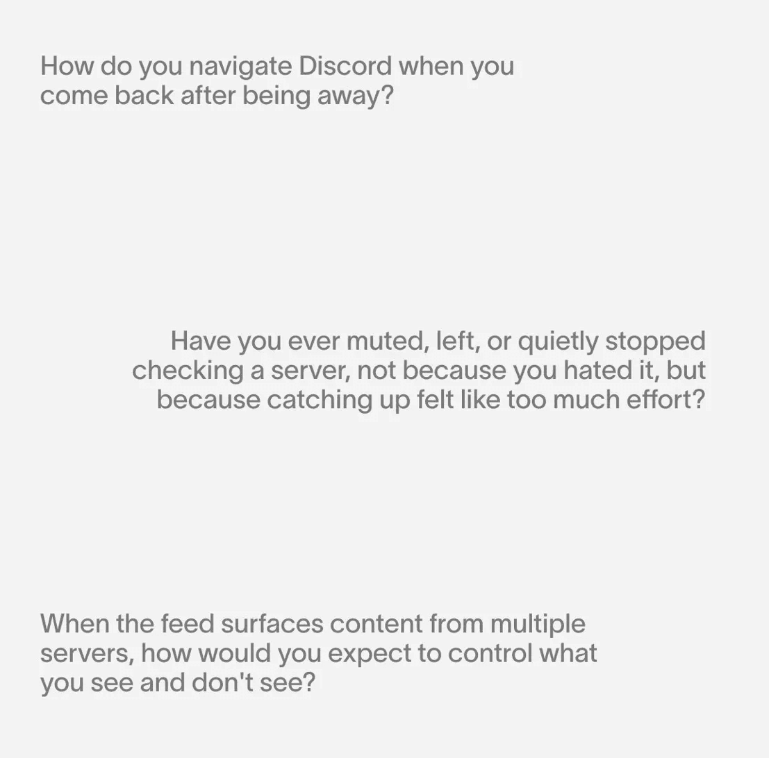 Three research questions from the interview guide