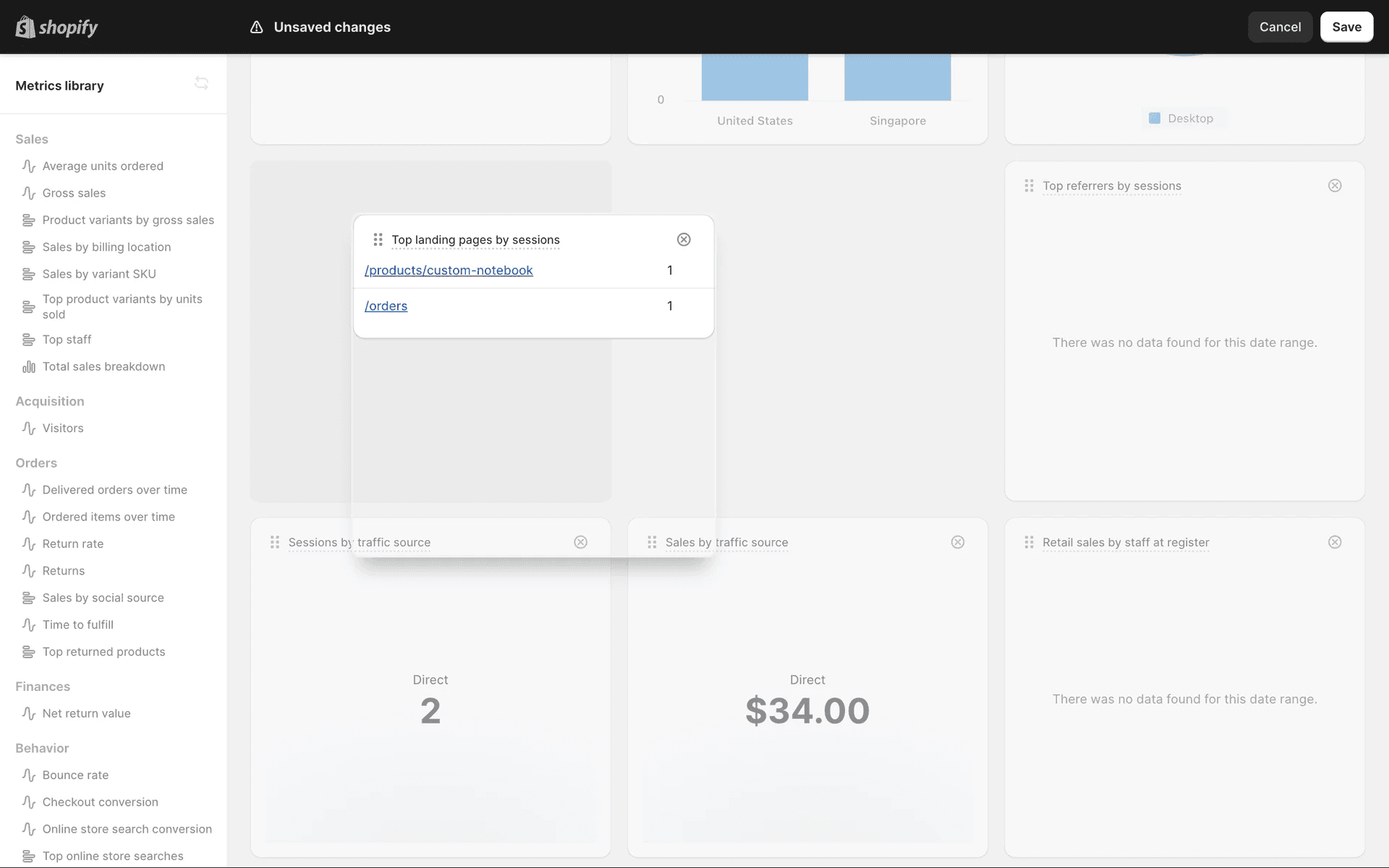 Shopify analytics library for drag, reposition, and resize