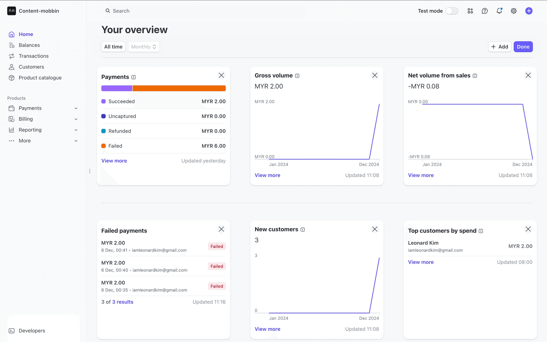 Stripe edit mode with removable widgets